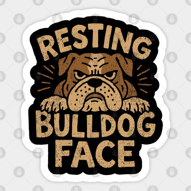 Resting Bulldog Face Grumpy Mood Sticker by Anticorporati